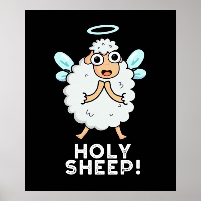 Póster Holy Sheep Funny Animal Pun Dark BG (Frente)
