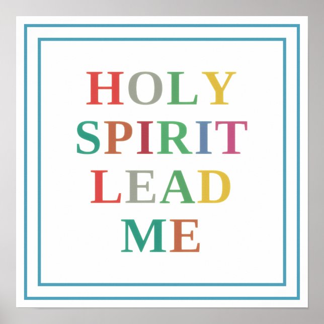 Póster Holy Spirit Lead Me Modern Vibrant Prayer Art (Frente)