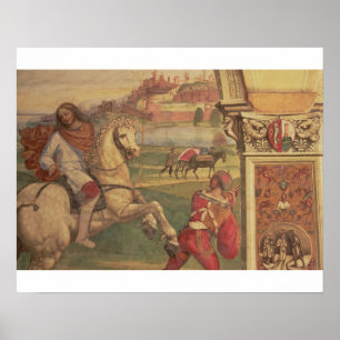 Póster Hombre a caballo, de la vida de San Benedicto (f)