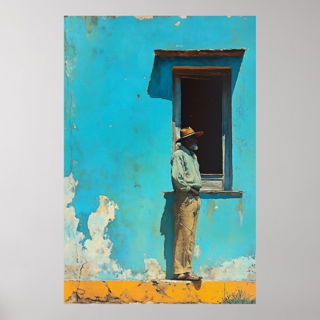 Póster Hombre a la sombra - Una escena cubana rústica (Frente)