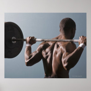 Póster Hombre afroamericano trabajando en el gimnasio 2