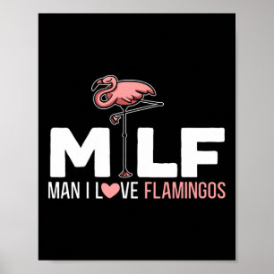 Póster Hombre Amo Flamingos Aves Amante Verano Flamingo