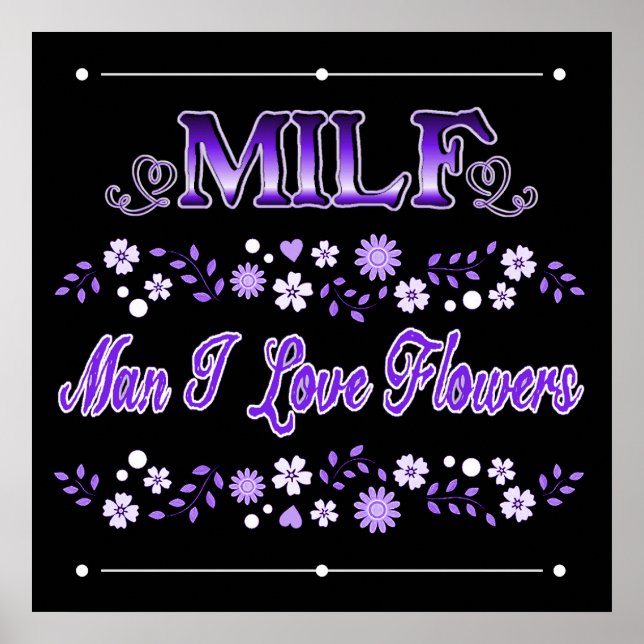 Póster Hombre Amo Flores Morado Texto (Frente)