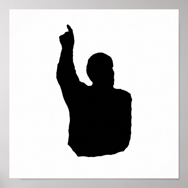 Póster hombre apuntando a la sombra (Frente)