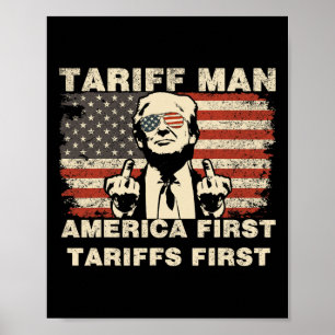Póster Hombre Arancel Funny Trump Aranceles Meme América 