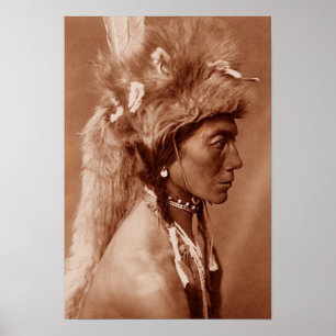 Póster Hombre Blackfoot del nativo americano de Piegan