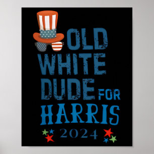 Póster Hombre Blanco Para El Presidente Kamala-harris 202