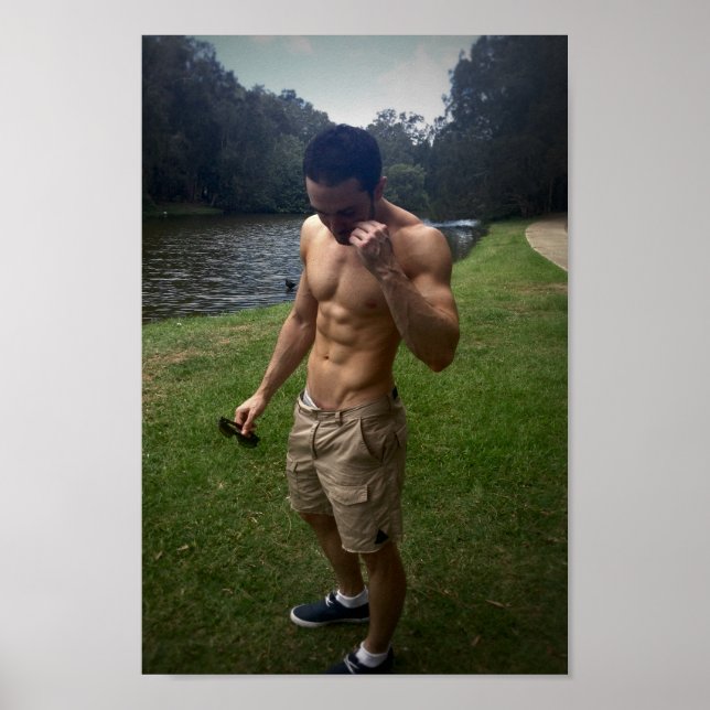 Póster Hombre blanco y negro | poster de fitness (Frente)