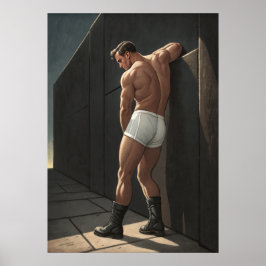 Póster Hombre cinemático en la pared