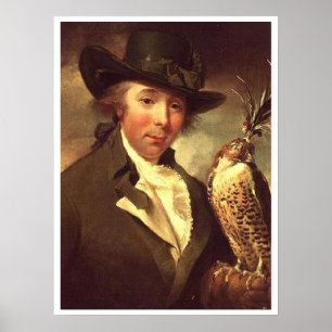 Póster Hombre con Halcón