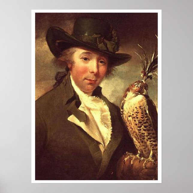 Póster Hombre con Halcón (Frente)