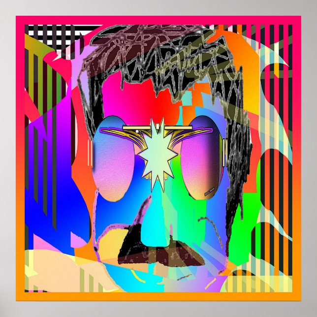 Póster Hombre con lentes moradas (Frente)