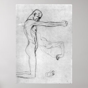 Póster Hombre con los brazos extendidos por Gustav Klimt
