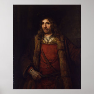 Póster Hombre con un Abrigo forrado de pieles - Rembrandt