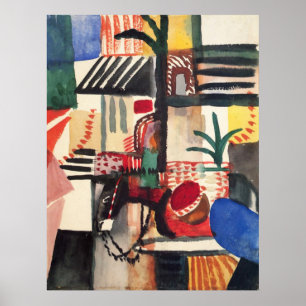 Póster Hombre con un burro en agosto Macke