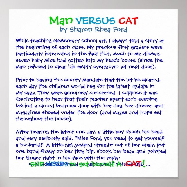 Póster Hombre contra gato por SRF (Frente)