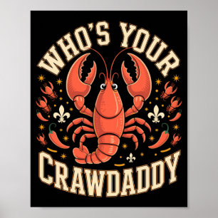 Póster Hombre cuyo crawdaddy cangrejo de río cajún louisi