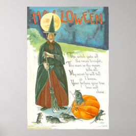 Póster Hombre De Bambalina De Calabaza De Brujas En El Ra
