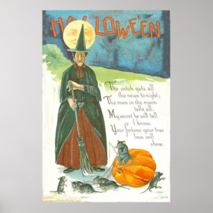 Póster Hombre De Bambalina De Calabaza De Brujas En El Ra