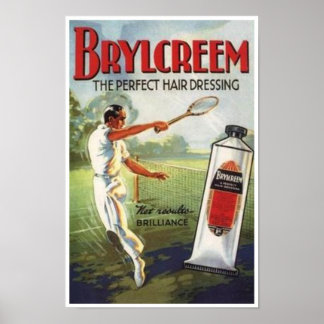 Póster Hombre de Brylcreem vintage jugando al tenis