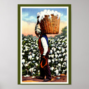 Póster Hombre de campo de algodón añejo en América del No