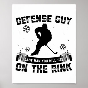 Póster Hombre de defensa de hockey sobre hielo, últimos h