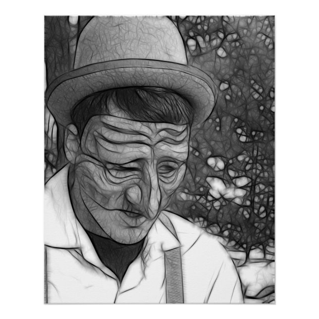 Póster Hombre de depresión abstracta (Anverso)