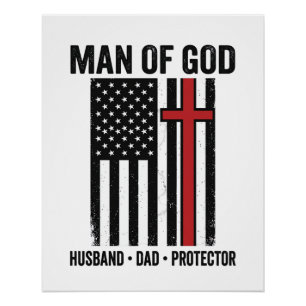 Póster Hombre de Dios Diseño de Camiseta Cristiana Cruz P