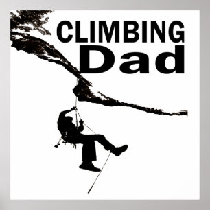 Póster hombre de escalada de roca padre marido 