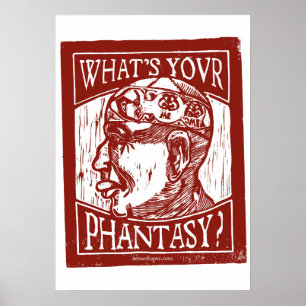 Póster Hombre de Fantasía Grabado en Madera, Teoría de la