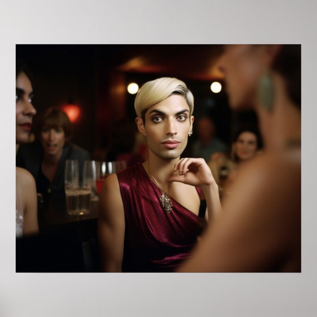 Póster Hombre de género en un bar (Frente)