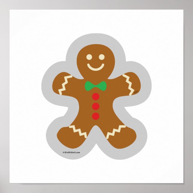 Póster Hombre De Gingerbread Haciendo El Ángel En La Niev (Frente)
