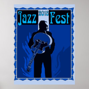 Póster Hombre De Jazz En Azul, 2018