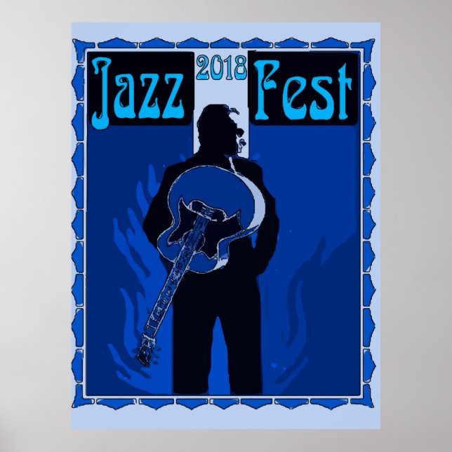Póster Hombre De Jazz En Azul, 2018 (Frente)