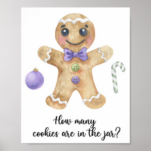 Póster Hombre de jengibre - adivina cuántas galletas