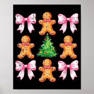 Póster Hombre de jengibre de árbol de Navidad Arco Patrón