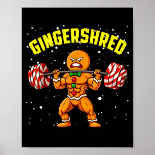 Póster Hombre de jengibre divertido Gingershred gimnasio