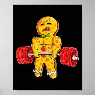 Póster Hombre de Jengibre Gimnasio Culturismo Levantamien