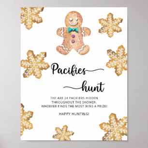Póster Hombre de jengibre - juego de baby shower de búsqu