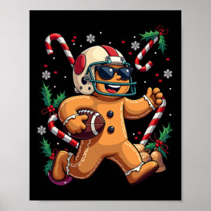 Póster Hombre de jengibre jugando a Navidades de fútbol X
