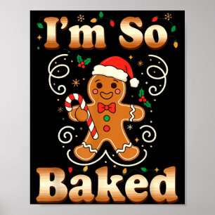 Póster Hombre de jengibre tan horneado Navidades Galleta