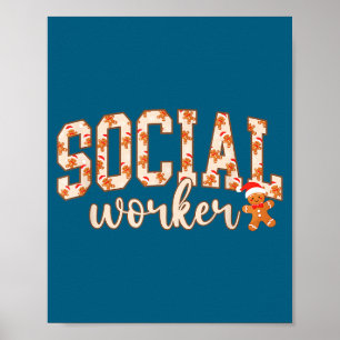 Póster Hombre de jengibre trabajador social mujer escuela