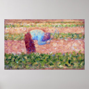 Póster Hombre de Jorte Seurat con una azada