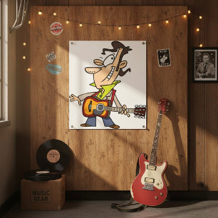 Póster Hombre de la guitarra estrella de rock
