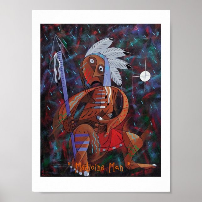 Póster " Hombre de la medicina " (Frente)