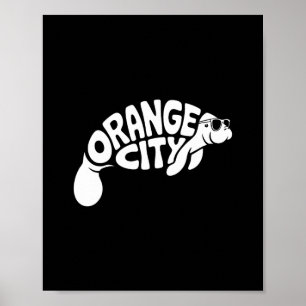 Póster Hombre de manatí de la ciudad de Orange Orlando Fl