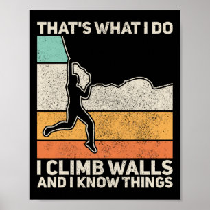 Póster Hombre de moda vintage montaña escalada en roca di
