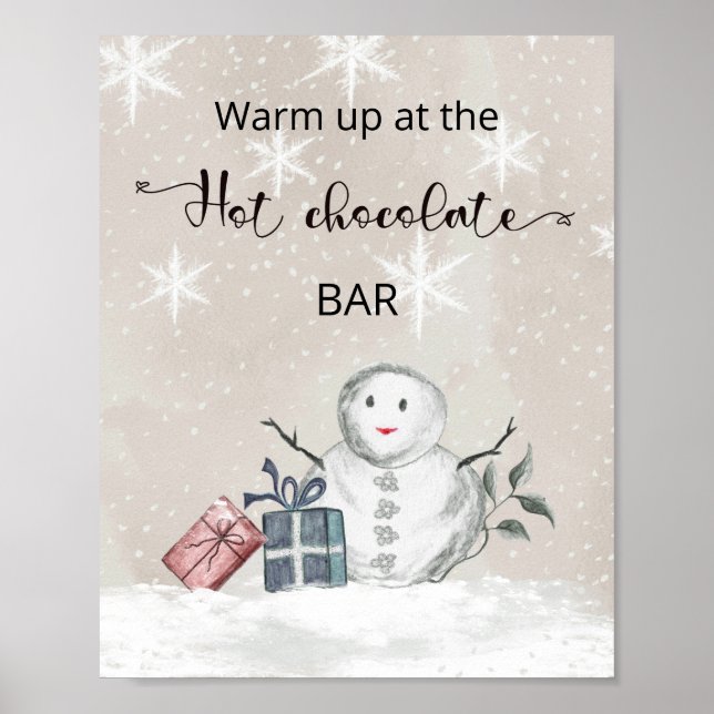 Póster Hombre de nieve Caliente en la barra de chocolate  (Frente)
