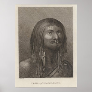 Póster Hombre de Nootka, Columbia Británica