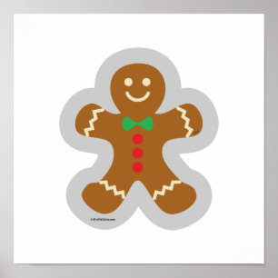 Póster Hombre De Pan De Gengibre Haciendo El Ángel En La
